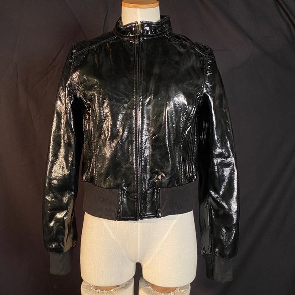 Emilie D. Genuine Leather Bomber Jacket Size Medium - Picture 2 of 8